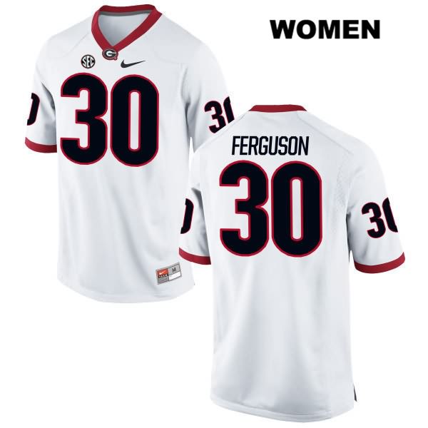 Georgia Bulldogs Women's Ed Ferguson #30 NCAA Authentic White Nike Stitched College Football Jersey MLO8656TV